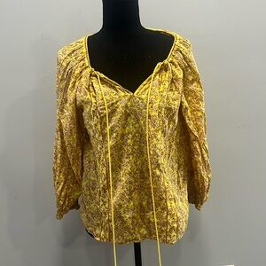Yellow floral bohemian top